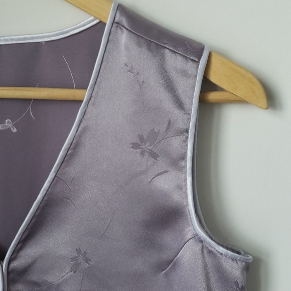 Handmade Asian Satin Lilac Top - Picture 4 of 6